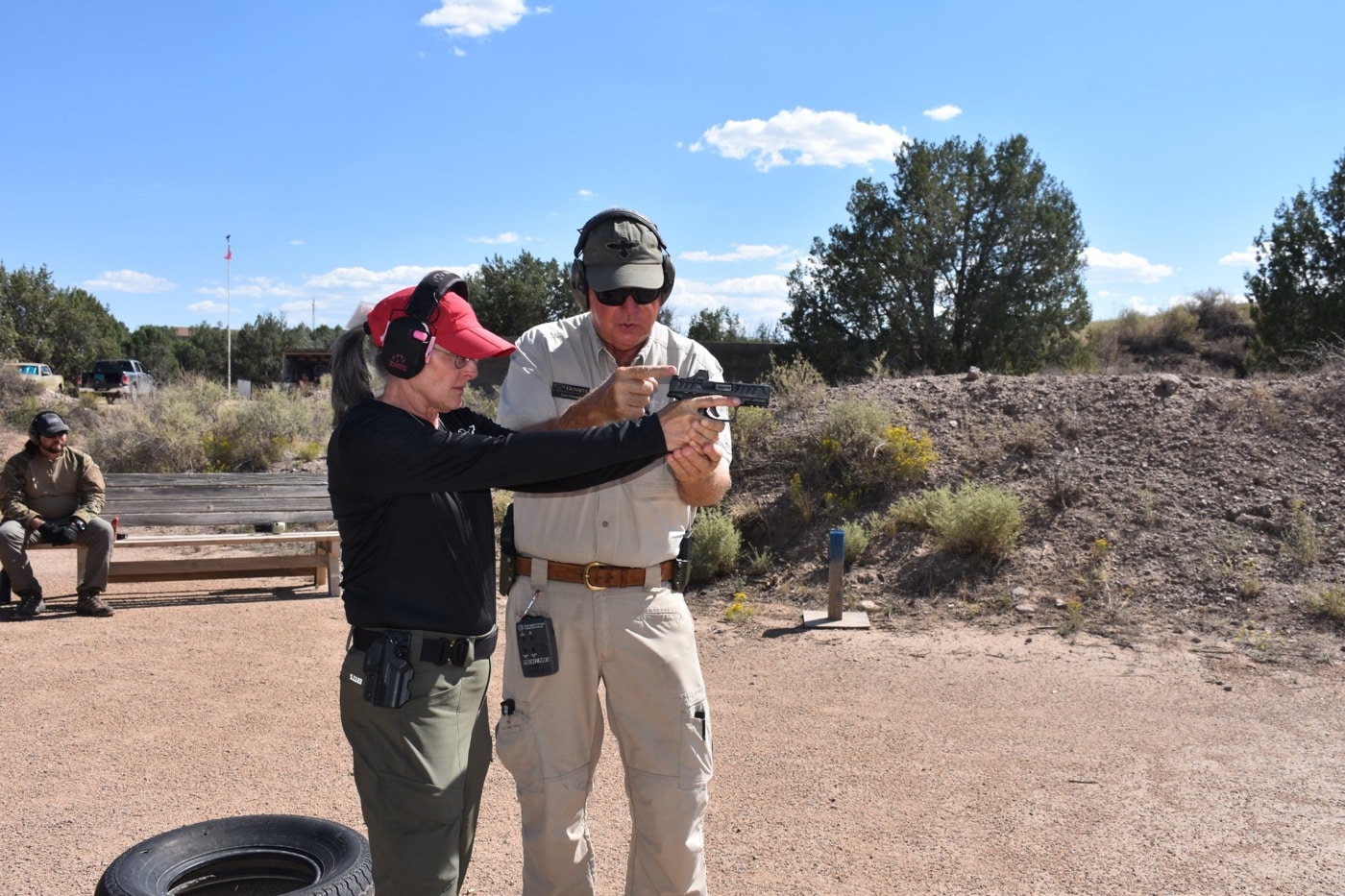 Gunsite Performance Pistol Symposium Class Rob Leatham Lew Gosnell on shooting range