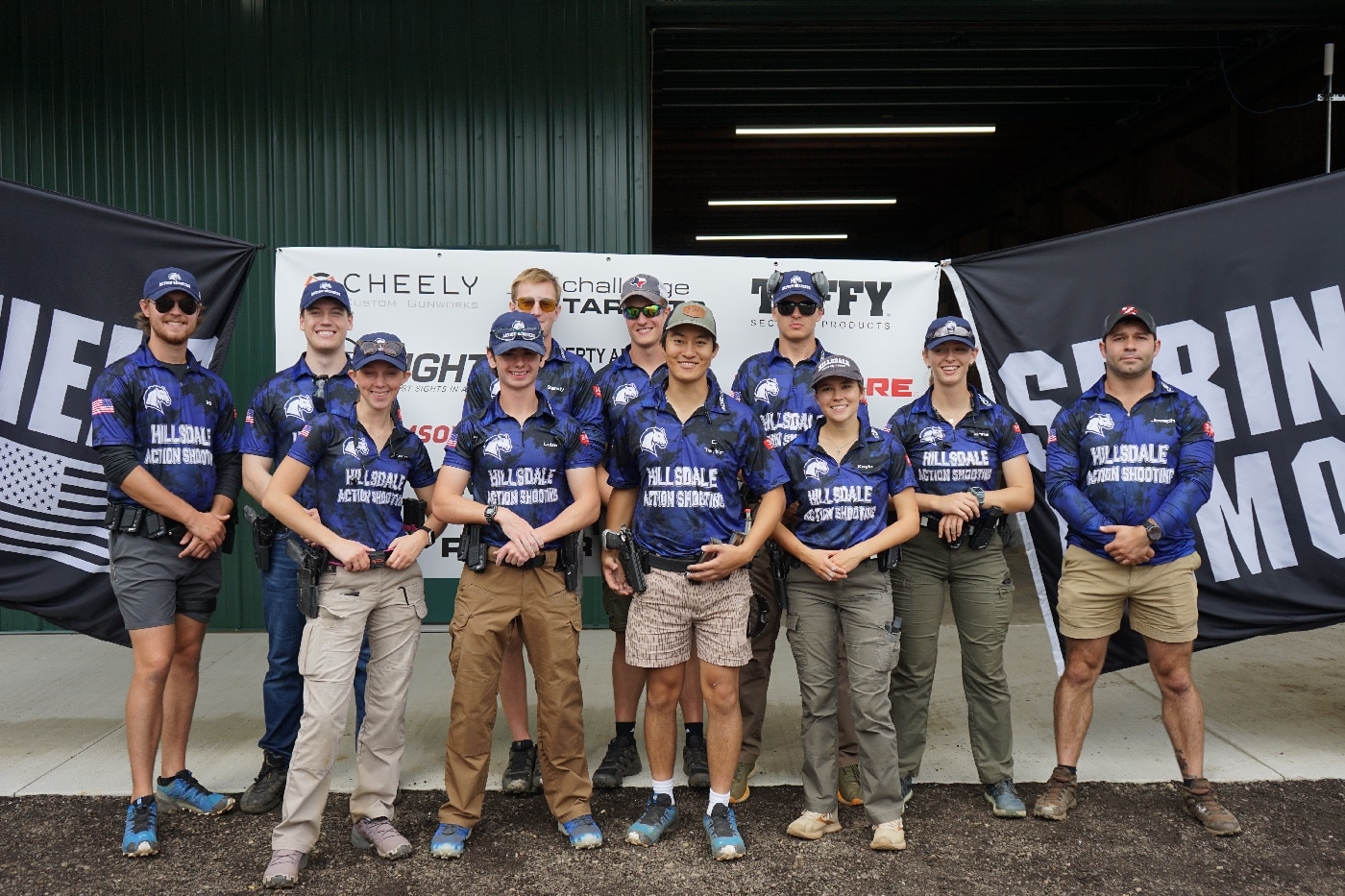 Hillsdale College shooting team at Ailes Action Shooting Range