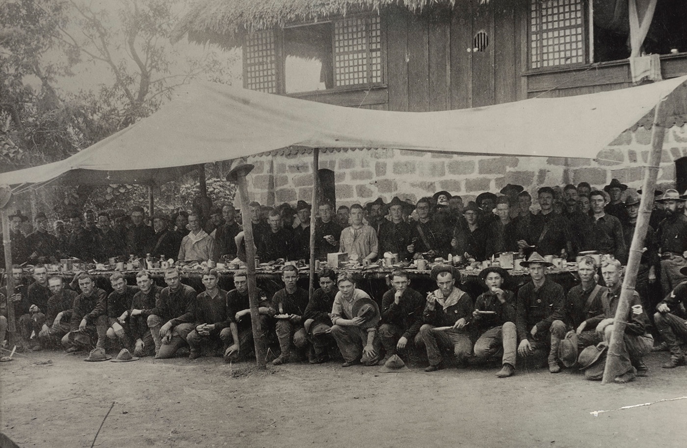 US soldiers Manila Philippines Thanksgiving dinner 1899