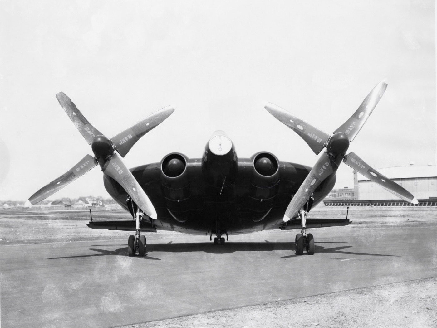 Vought XF5U on runway