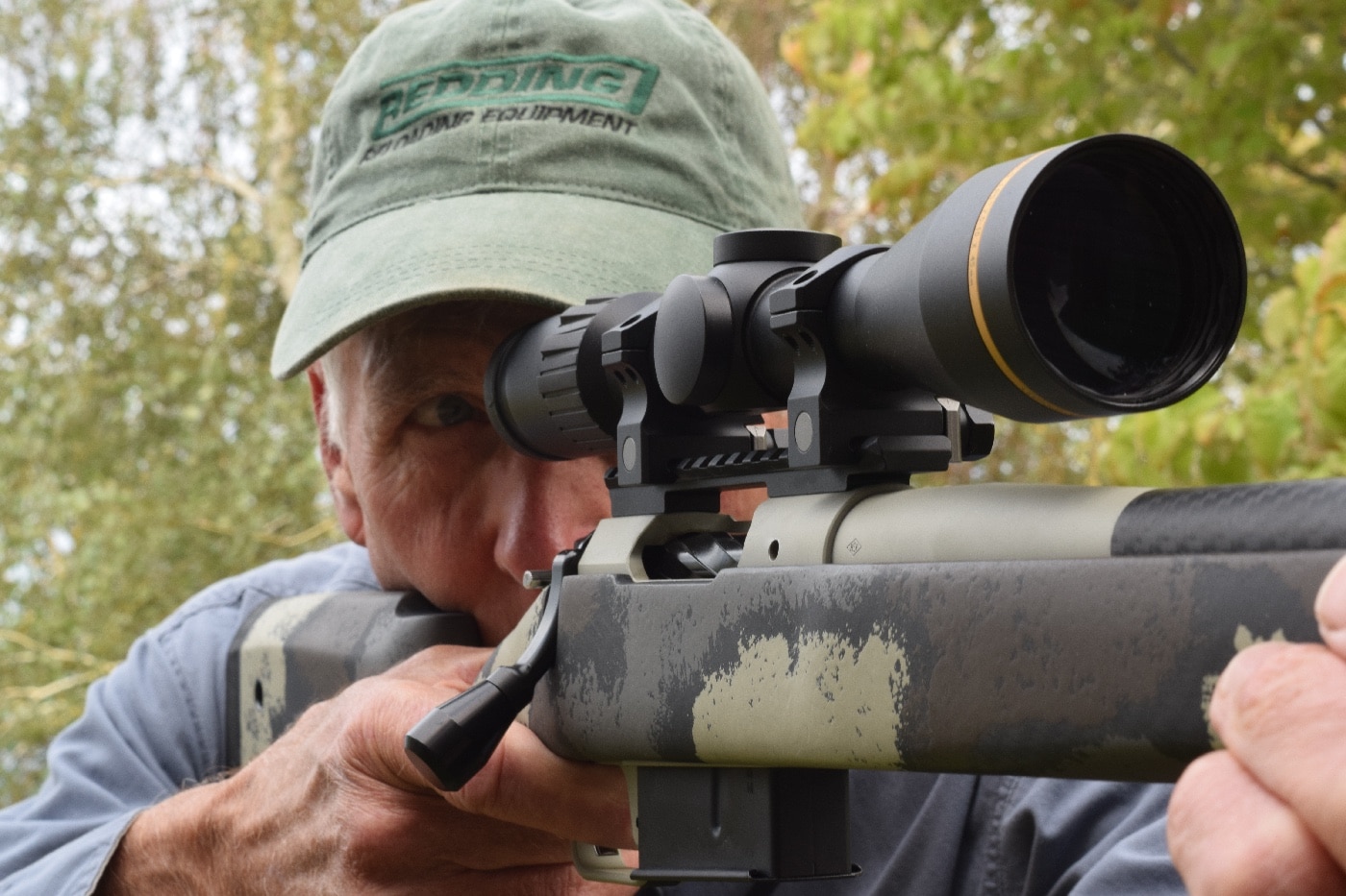 author shooting a Springfield Model 2020 Waypoint rifle with a Leupold scope