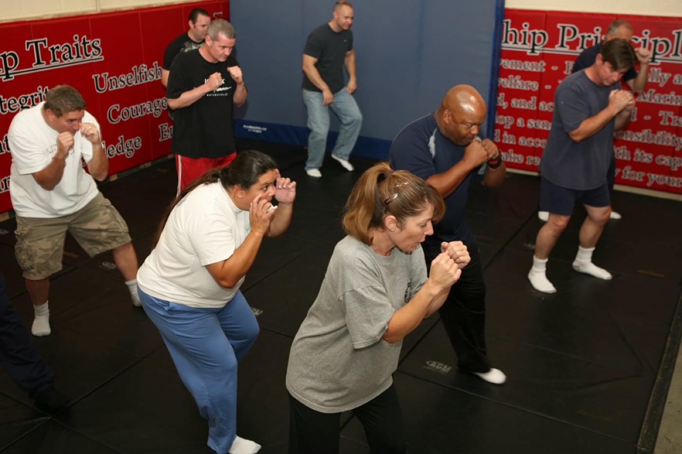 police officers training in martial arts