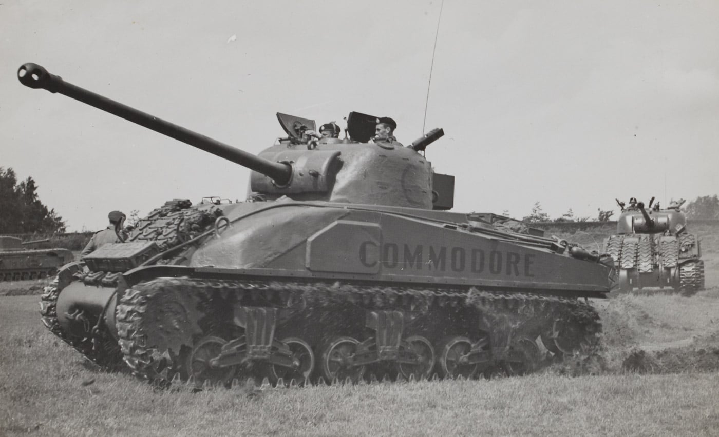 British Firefly tank named Commodore in Netherlands during World War II