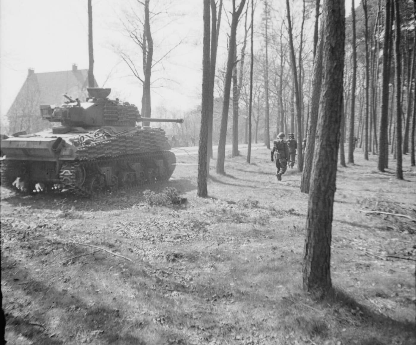 Sherman Firefly of 5th Canadian Armoured Division with Royal Scots Fusiliers in Ede Germany