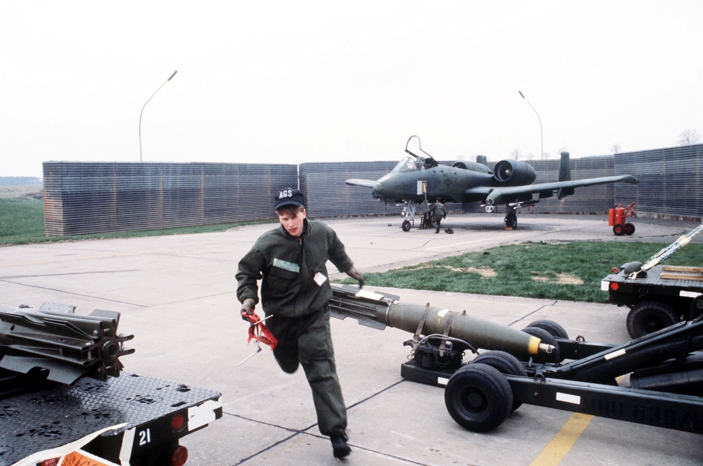 A-10 aircraft scramble during air raid exercise UREX 1982