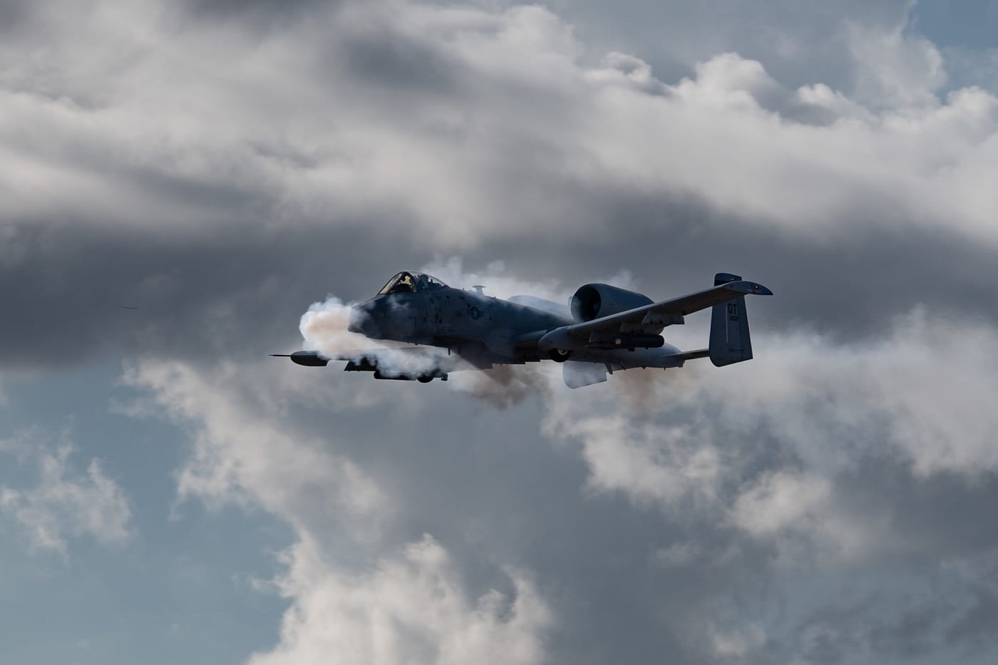 A-10 fires GAU-8 during training in 2022