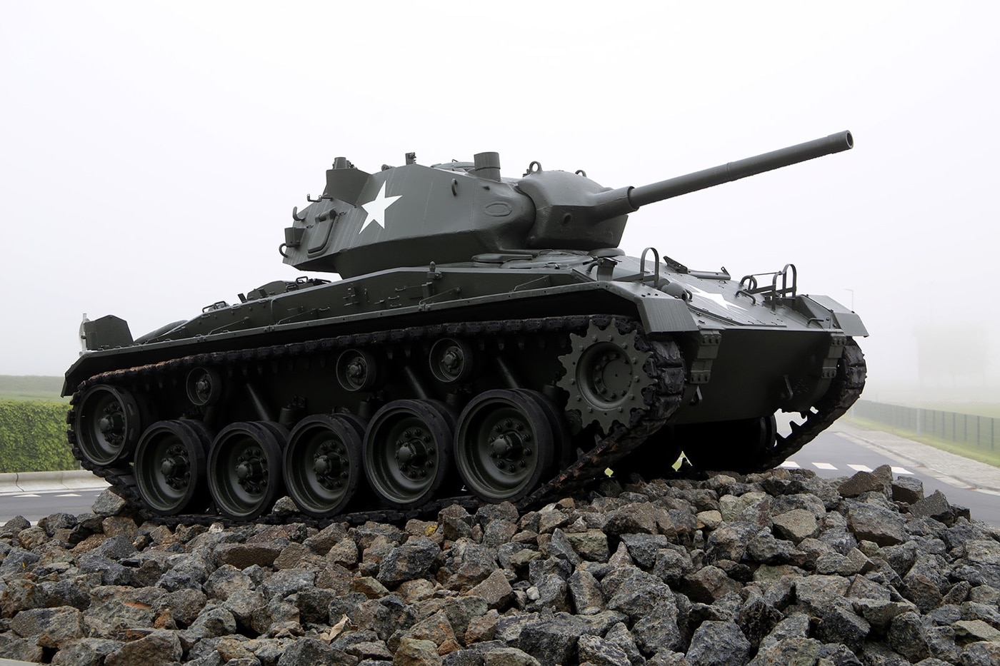 M24 Chaffee tank on display at Chievres Air Base Belgium