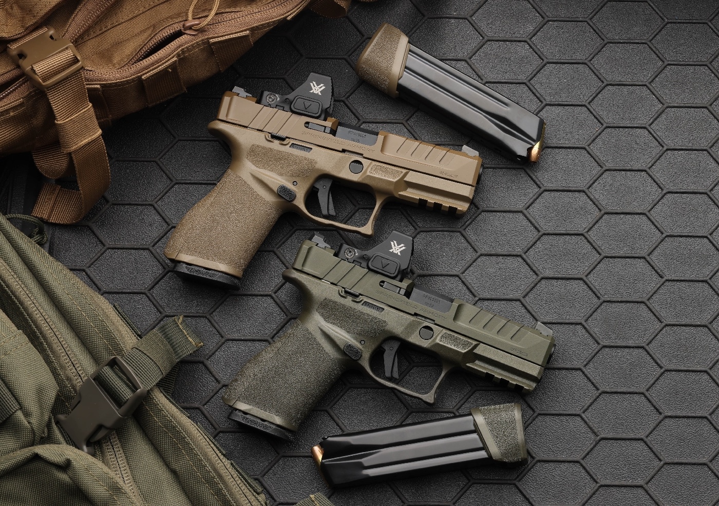 Springfield Echelon 4.0C desert FDE and OD green 9mm handguns