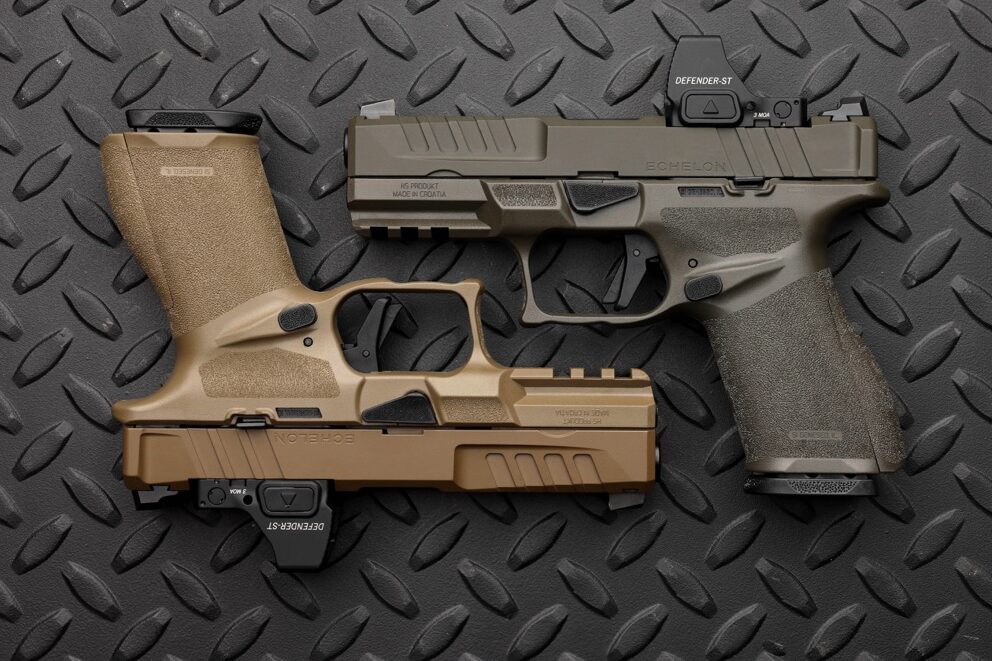 Springfield Echelon 4.0C desert FDE and OD green pistols