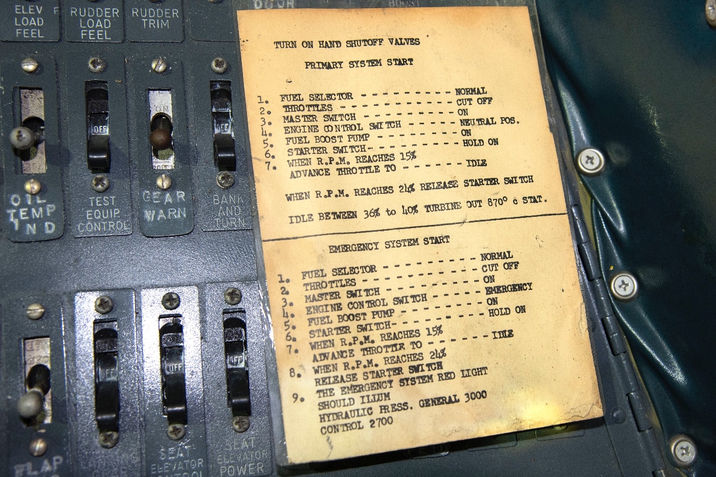 startup procedures for X-3 Stiletto