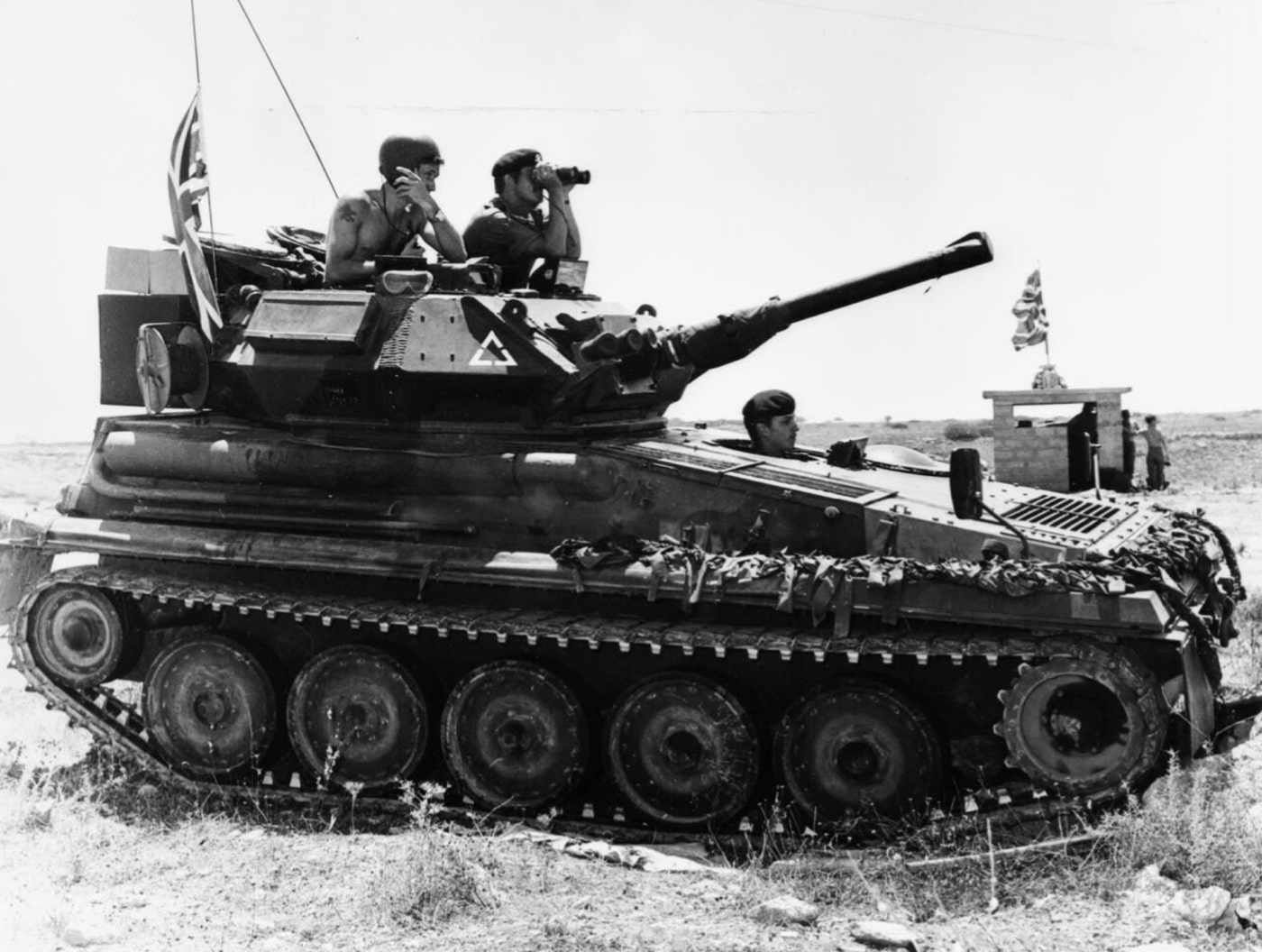 British FV101 Scorpion in a defensive position during the Turkish Invasion of Cyprus