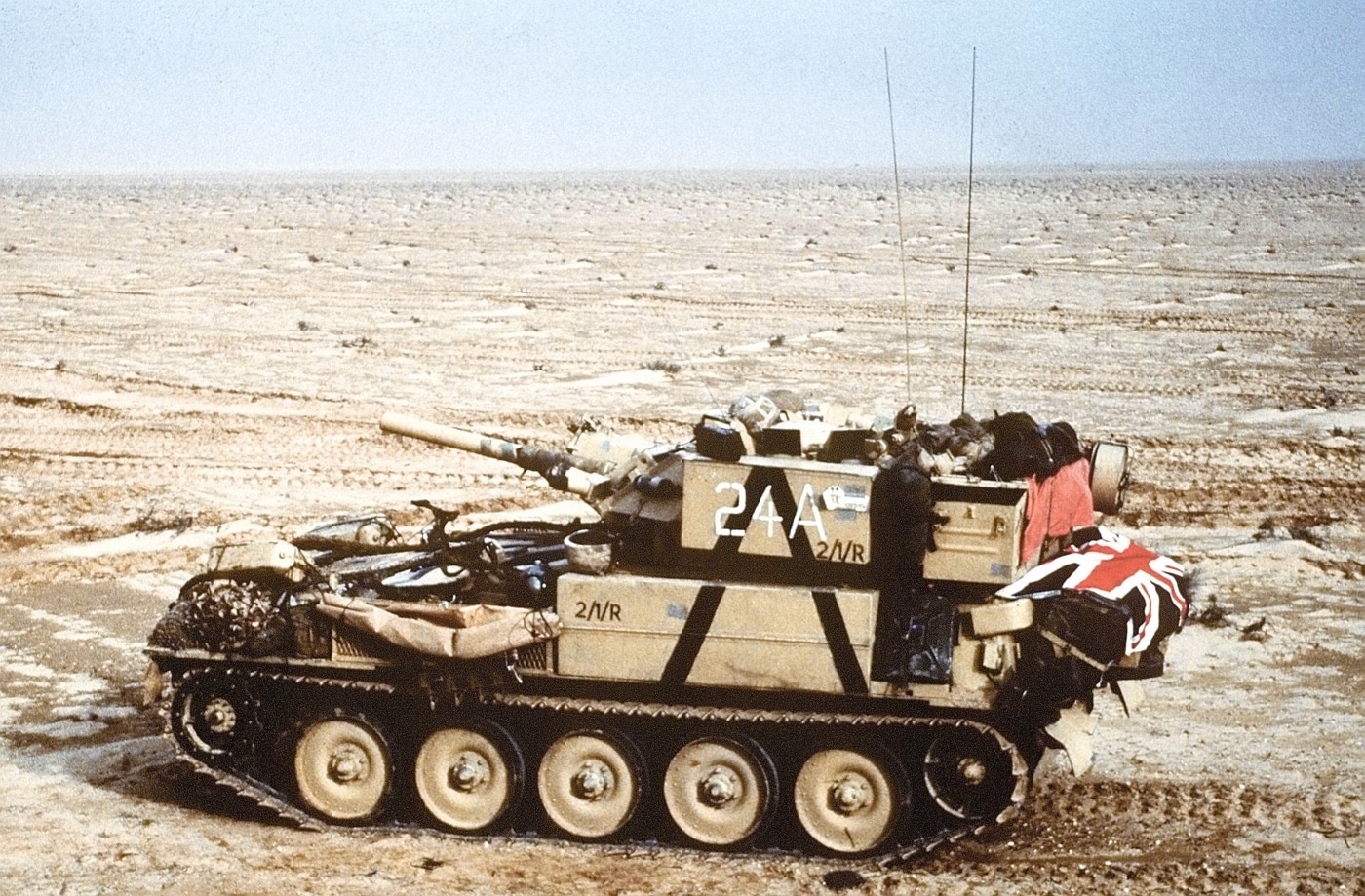 FV 101 Scorpion reconnaissance vehicle in Operation Desert Storm Iraq