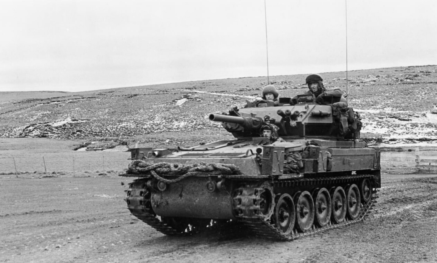 FV101 Scorpion of Blues and Royals in Falklands War