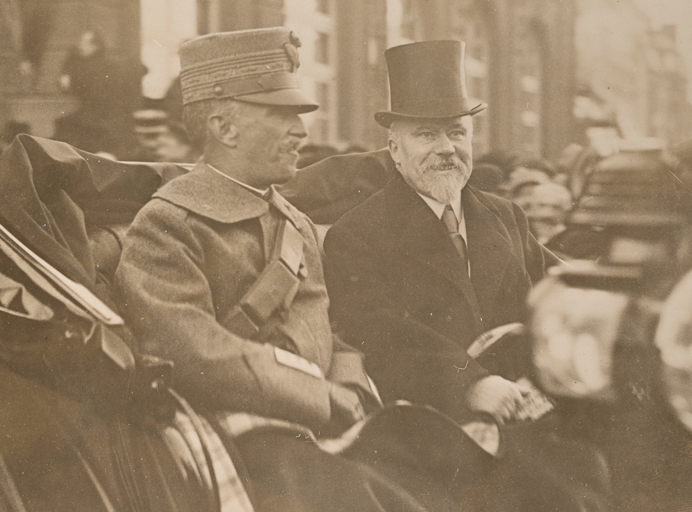 King Victor Emmanuel III of Italy rides with French President Raymond Poincare