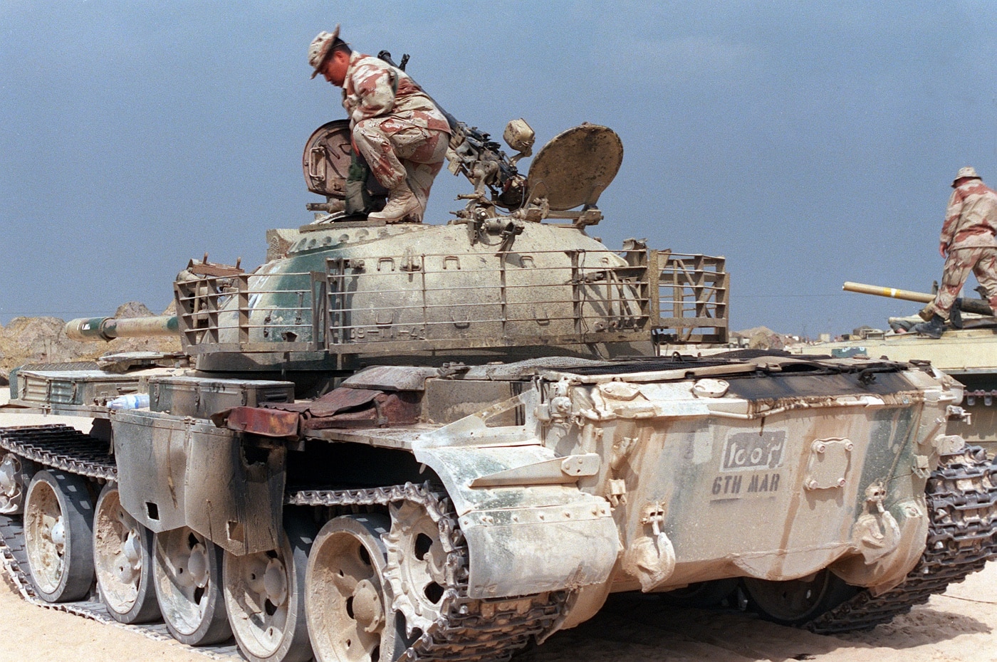 Type 59 tank examined by US Marines in Iraq after the Gulf War