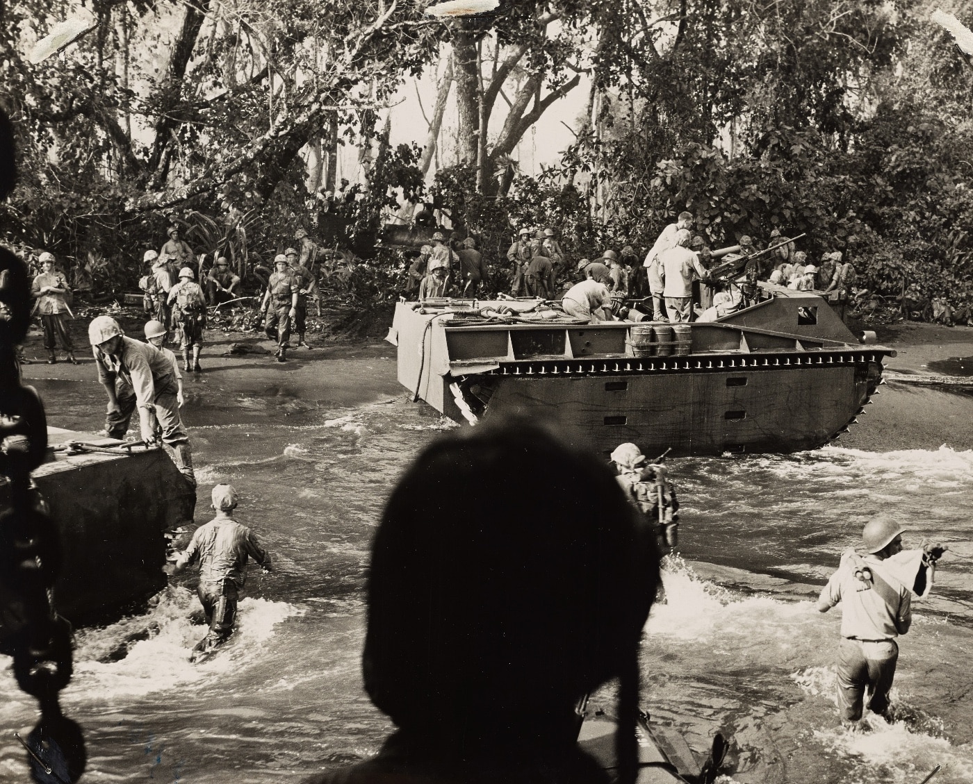 amphibious tractor AMTRAC landing vehicle tracked at Cape Gloucester