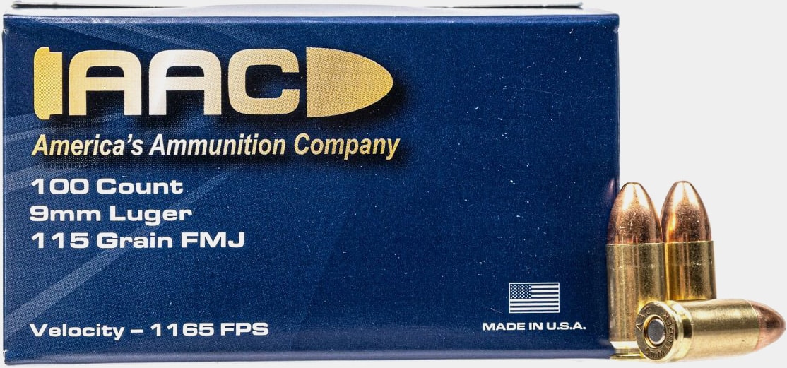 AAC 9mm Ammo 115 Gr. FMJ