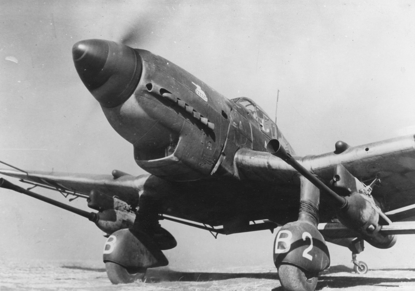 German Junkers Ju87G tank buster with 37mm guns at take off