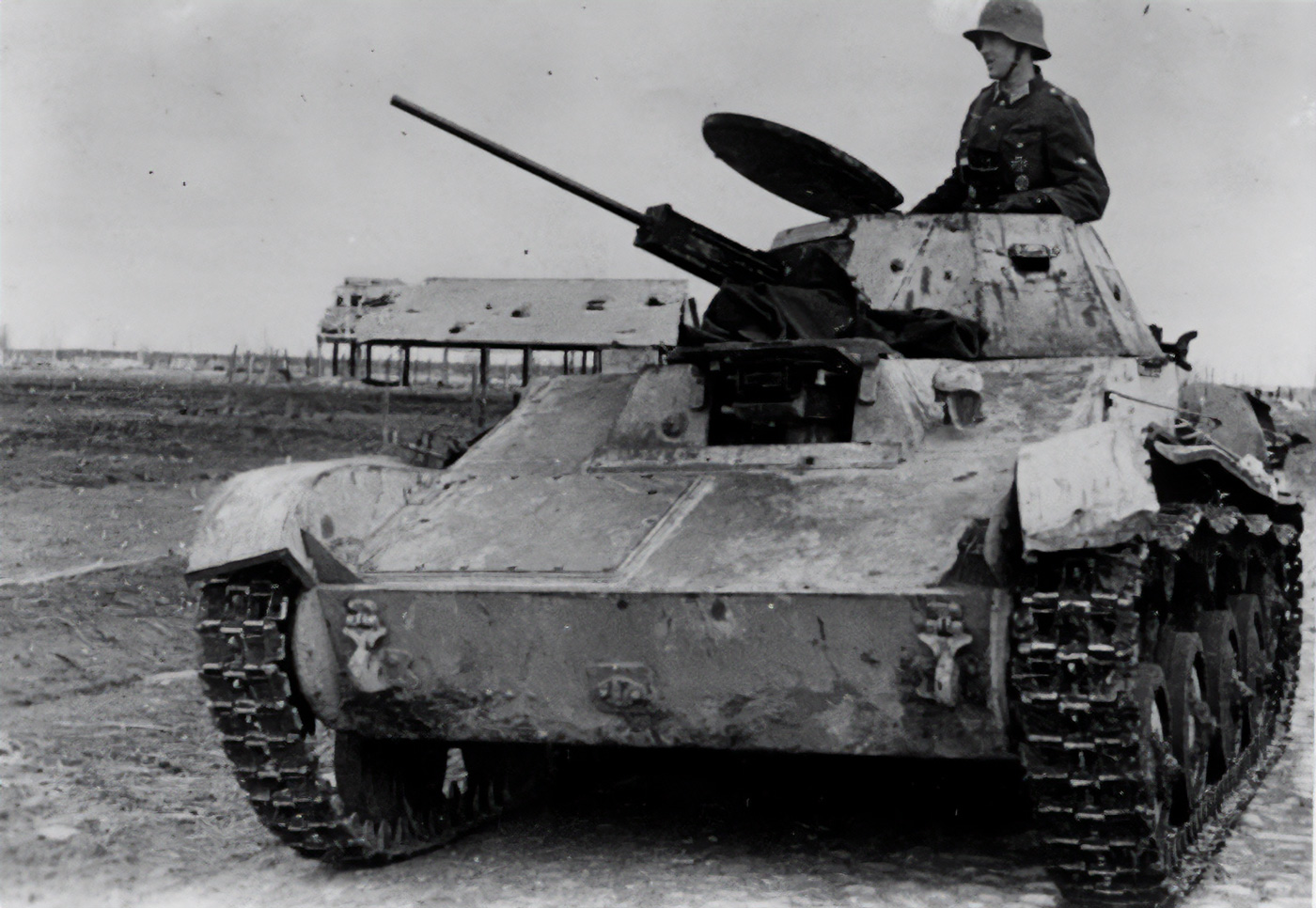 Russian T-60 tank captured and used by Nazi Germany during World War II