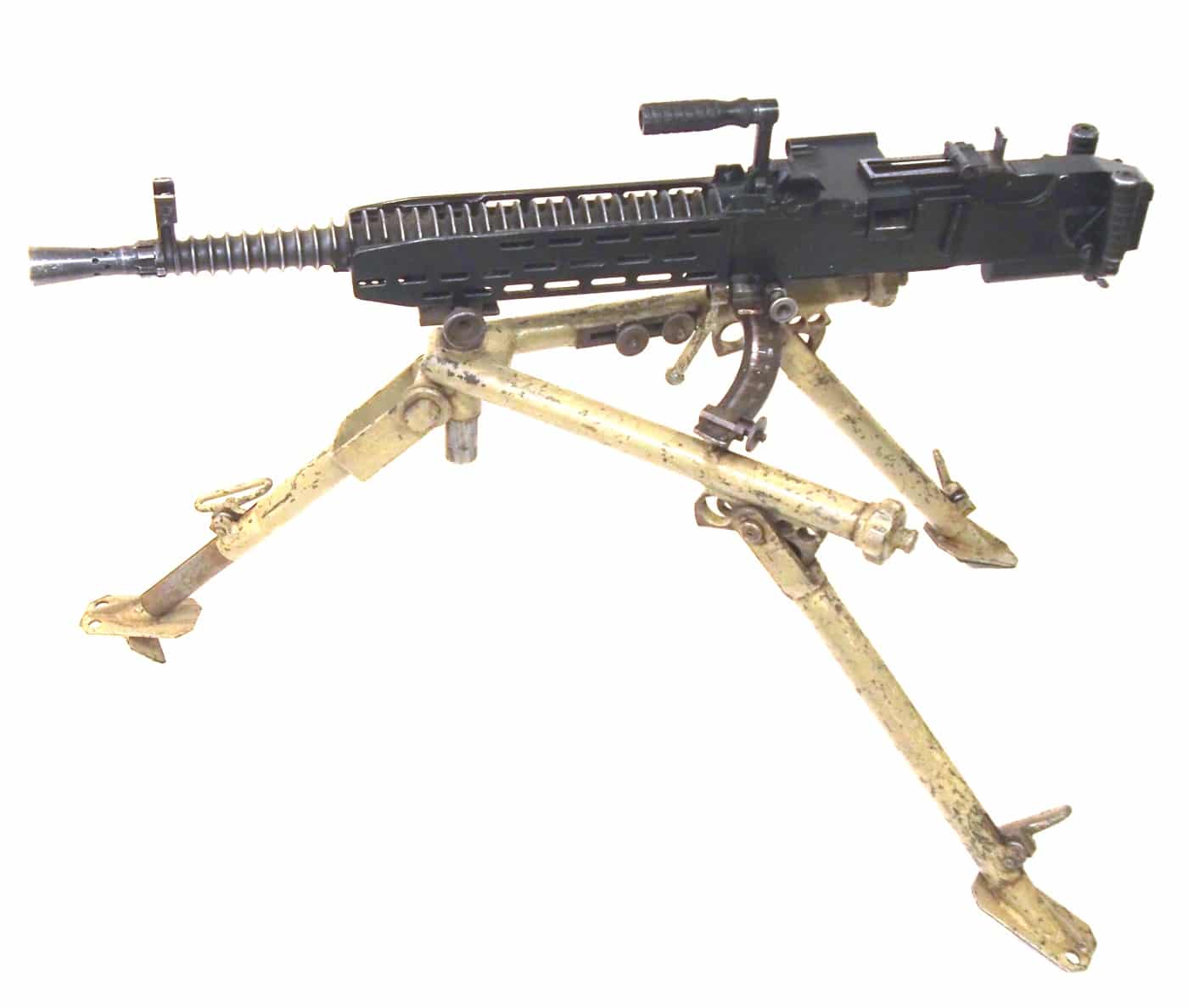 It isn't hard to see the influence of the Austrian-made Schwarzlose with the ZB-53 — also known as the vz. 37 (Model 1937). While a new design, it employed some of the features of the former machine gun, notably the wooden hand grips. Photo by the author