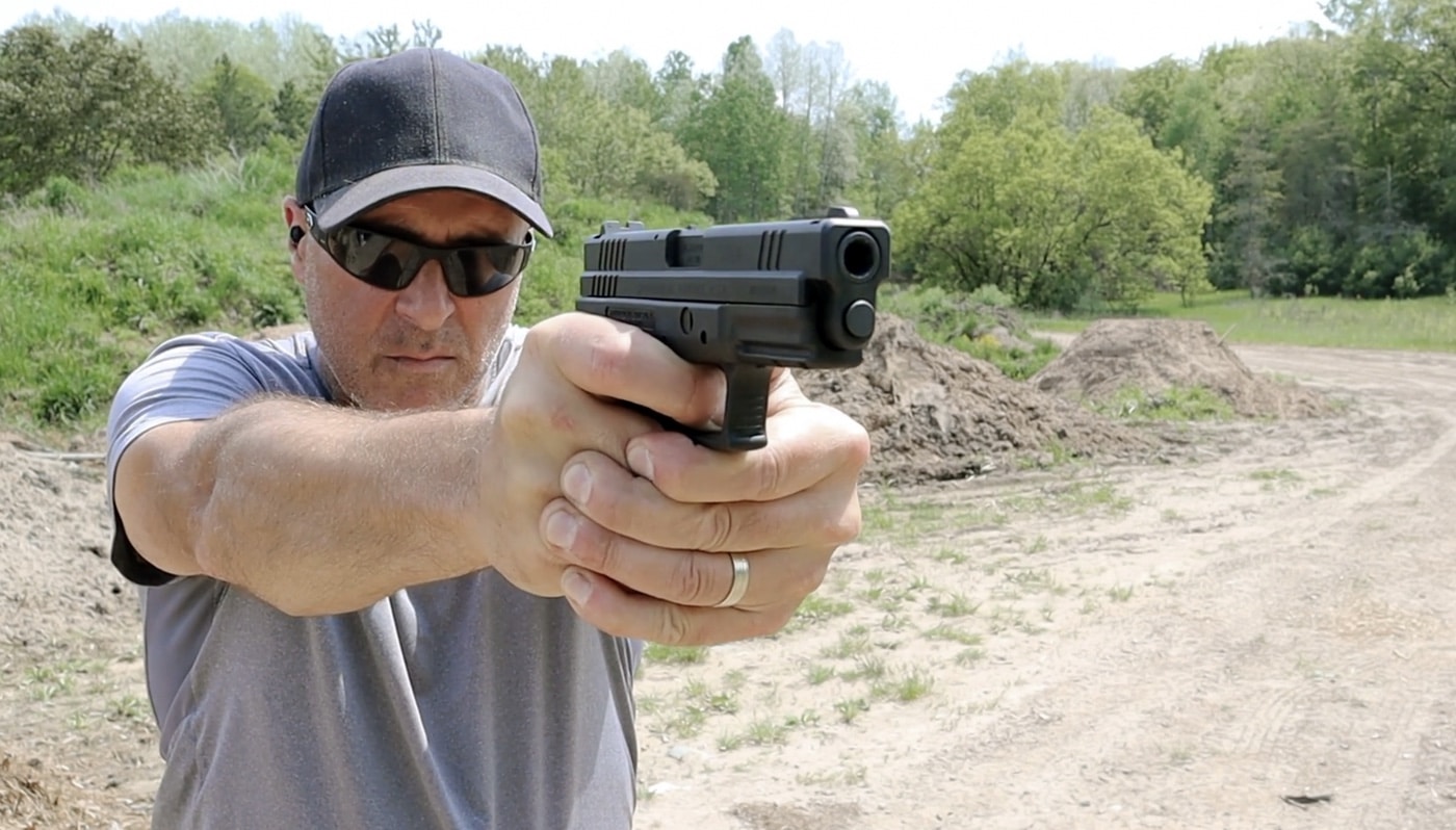 author shooting Springfield XD pistol